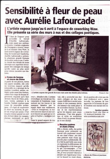 Exposition WAW Article de presse sur Exposition espace co-working à Narbonne