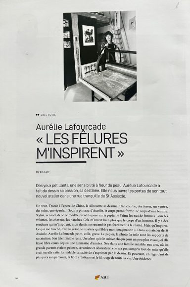 Article magazine "Aqui" Article de presse sur ma démarche artistique dans le magazine régional "Aqui". Deux double, pages couleur avec des photos de mes oeuvres