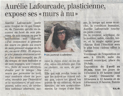 Exposition Collioure Article de presse sur Exposition Murs à Nus à Collioure